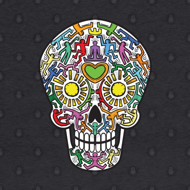 Mexican Calavera Skull in street art theme by EyeseeMS